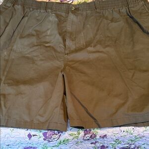 Men's Casual Elastic-Waist Brown Shorts